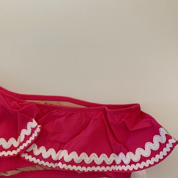 J. Crew Pink One Shoulder Top With Bikini Swim Bottoms 2pc Set - Picture 9 of 15